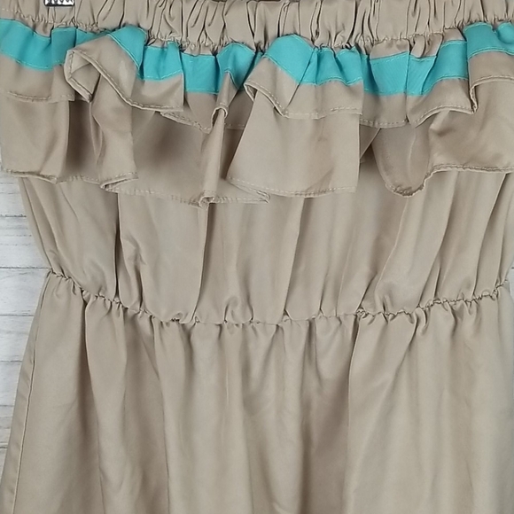 Ciel coverup Dress, Tan & Peach Striped, L - Picture 2 of 5